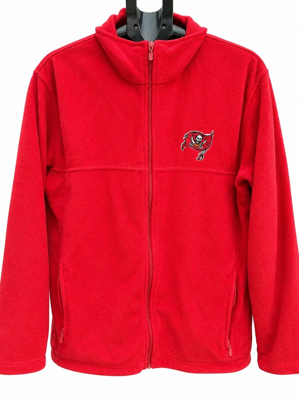 NFL Red Full-Zip Fleece Vest-Style Sweater with Team Logo